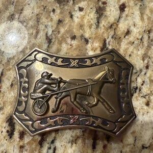 Beautiful Vintage Harness Horse Racing Belt Buckle